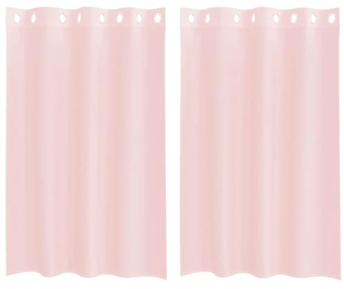 vidaXL Cortinas de Gasa con Ojales 2 uds Rosa Claro 140x175 cm