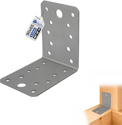 GEZU IMPEX Vinkelbeslag 90 x 90 x 65 mm, Galvaniserad, Set med 10 st, vinkeljärn, vinkelanslutning
