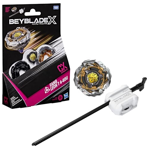 Hasbro Beyblade X, Set Starter Pack Fang Leon T 4-60U con trottola bey bilanciato e Lanciatore di Takara Tomy, Trottole da Battaglia, dagli 8 Anni in su