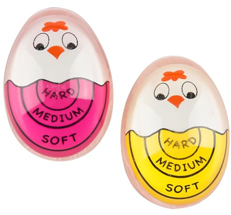 Tabanzhe Colour Changing Egg Timer 2 PCS–Reusable Accurate Boiled Egg Timers for Soft,Medium & Hard Eggs, Breakfast Cooking Kitchen Tool