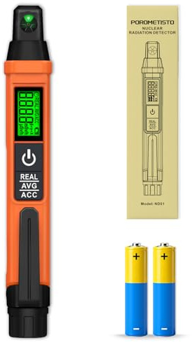 POROMETISTO ND01 Contador Geiger Detector de Radiación Nuclear - Dosímetro Portátil Beta Gamma Rayos X, Pantalla LCD, Apagado Auto y Alerta de Batería Baja, para Hogar, EDC y Exteriores