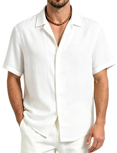 Pinbuton Camisa hawaiana de manga corta con botones para hombre, estampado floral tropical, camisas casuales de playa para hombre