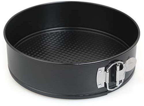 Ballery Kuchenform Rund, Springform Backform Backen Formen mit Flachboden für Käsekuchen und Biskuit, Schwarz, Antihaftbeschichtet, 1 Stück 22 cm