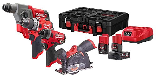Milwaukee M12FPP4A-622P 12v 4 Piece Cordless Tool Set in Packout Case