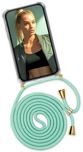 ONEFLOW Cadena para teléfono móvil «Twist Case» compatible con Xiaomi Redmi Note 9 – Funda con banda extraíble para smartphone Necklace, funda de silicona para el cuello, cadena intercambiable –