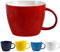 Rot XL Porzellan Tee Kaffeetasse 900 ml, breite Tasse mit Griff, für Büro & Zuhause zum Servieren von Kaffee, Tee, Kakao, Milch, helles Geschenk passend zu Küche, Tisch und formellen Esszimmern