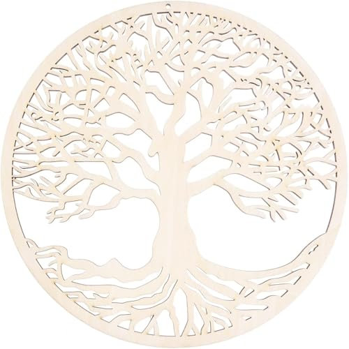 TSKDKIT Baum des Lebens Holz Tree of Life Wanddeko Holz Lebensbaum Wooden Wall Decoration(28cm)