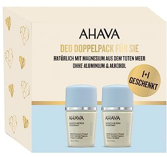 Ahava DEO Damen Doppelpack, natürlich mit Magnesium aus dem Toten Meer, ohne Aluminium und Alkohol – frei für Achselgeruchsentferner (1+1 Gratis-Packung)