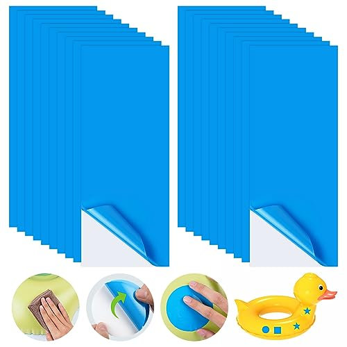 OSDUE Selbstklebende Reparaturflicken Pool für Schwimmbecken, 20 Stück Pool Reparaturset Unterwasser, PVC Pool Reparaturset,Pool Patches für Wasserbett Schwimmbäder Aufblasbares Boot (Rechteck)