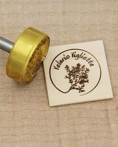 AIMOADO Branding Eisen Custom Logo Design Holz Brennen Stempel Branding Eisen Kit für Holz Leder Branding (2,5 x 2,5 cm)