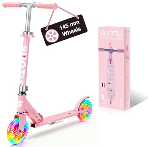 SUOTU Patinete Niño, 145 mm Ruedas, Scooter con Luces para Niños 3-12 Años
