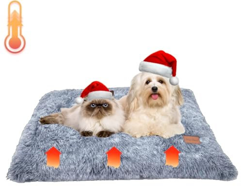 Little Bean Self Heating Pad for Dogs and Cats Heated Cat Bed Soft Warm Dog Mat Non-Electric Warming Pet Mat for Outdoor and Indoor Large Kittens Small Puppy Pets (M)