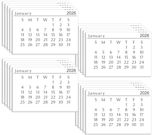 MotiMind 2026 Mini Calendar 3 x 2 Inch Small Paper Tear off Calendar for Scrapbooking for Home Family Office
