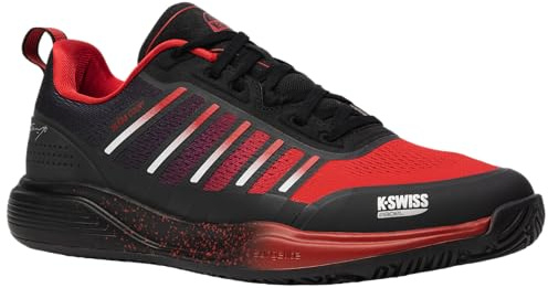 K-Swiss Herren Ultra Court Padel Tennis Shoe, Black/Anthracite/SANYO RED, 42 EU