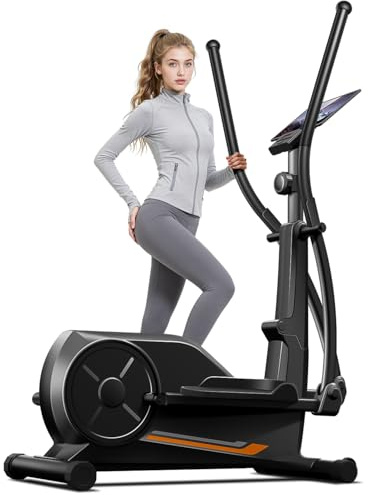 CURSOR Elliptical Exercise Machine, Elliptical Machine for Home with Hyper-Quiet Magnetic Driving System,8 Levels Resistance, Compact Elliptical with 12IN Stride & LCD Monitor, 330LBS Weight Capacity