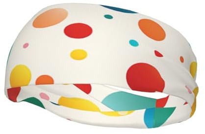 Bandeau de sport coloré à pois pour homme et femme - Élastique et antidérapant - Pour cyclisme, randonnée, yoga, hockey sur glace