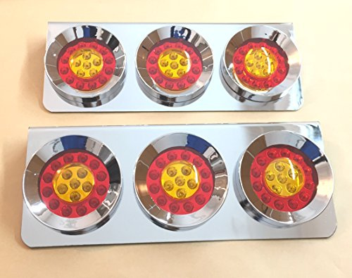 24 V fodral i rostfritt stål 3 runda LED baklyktor lampor släpvagn lastbil chassi vänster + höger