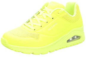 Skechers Damen Uno Night Shades Sneaker, Gelb Neon Yellow Durabuck Nyel, 35 EU