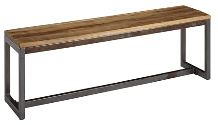 FineBuy Banc de Cuisine Bois Massif Métal 120 x 46 x 45 cm Vintage | Salle à Manger Banque Petite - Capacité de Charge maximale: 140 kg - Banc pour Table de Cuisine | Banc Salle à Manger