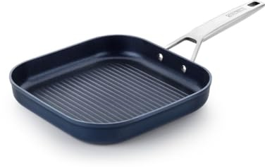 Monix Diamond | Grill 28 cm con rayas, aluminio forjado, fondo full induction, sin PFOA, antiadherente, apta para todo tipo de cocina incluida inducción
