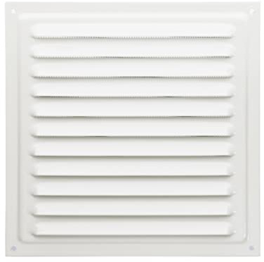 Griglia di ventilazione in metallo, 20 x 20 cm, per interni ed esterni, montaggio con protezione dagli insetti, robusta, resistente alle intemperie (20 x 20 cm, colore bianco)