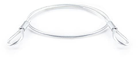 DQ-PP Stålrep täckt med öljetter | Längd: 0,5 m/50 cm | Tjocklek: 3 mm/4 mm | 6 x 7 | Öglakabel | Stöldskydd för trädgårdsmöbler, utemöbler, cykel, slingrep, säkringsrep