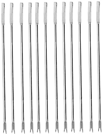 Kichvoe 12pcs Seafood Fork Cocktail Lobster Eating Cake Fruit Fork Seafood Crackers Picks Crab Leg Forks Snail Fork Fruit Picker Oyster Fork Tool Lobster Forks Salad Fork Stainless Steel