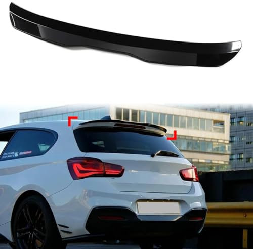 PEJLHK Car Rear Roof Spoiler for BMW 1 Series F20 F21 2012-2020,Hatchback Spoiler,ABS Rear Trunk Spoiler,Glossy Black/Carbon Fiber Look,Glossy Black