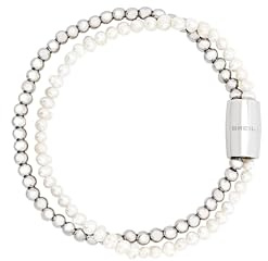 Breil, Collezione Magnetica System, Bracciale Donna a Due Catene in Acciaio e Pietre Naturali, Chiusura con Magnete, Compatibile con Tutti gli Elementi Magnetica System, Idea Regalo Donna