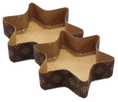 MA MAISON Stampi per Dolcia Forma di Albero 750 gr - Stella 500 gr Quantità Max Impasto, Stampo a Forma Natalizia, Carta da Forno, Colore beige (2 Pz - Stella - 500 gr)