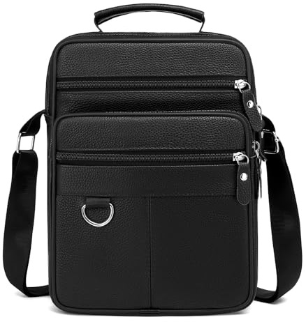 ZZNICK Leather Messenger Bag for Men Large Business Travel Briefcase Crossbody Handbag Man Purse Sling Shoulder Bag