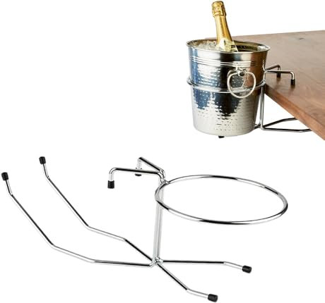 PALUPLUS Supporto Secchiello Ghiaccio da Tavolo, Diametro 19 cm, Porta Cestello per Vini Salvaspazio in Metallo con Gommini Antigraffi, Ideale per Ristoranti, Bar, Feste ed Eventi -2553F