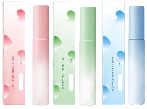 Spray para el Cuidado Bucal,Ambientador Bucal en Spray Boca Fresca,Spray Bucal Mal Aliento,Spray Bucal,Aliento Fresco Spray,Spray Refrescante para el Aliento,Spray para la Higiene Oral 17ML*3PC