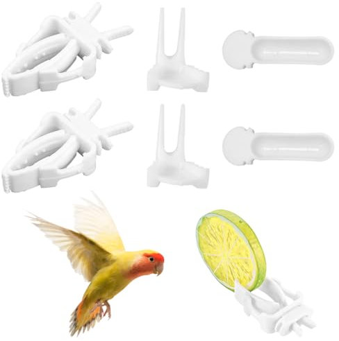 COYUN 6 Pièces mangeoires en plastique pour cage à oiseaux, perroquet, légumes, fruits, accessoires d'alimentation pour perruches, cacatoès, cacatoès, cacatoès, cacatoès, cacatoès, conures