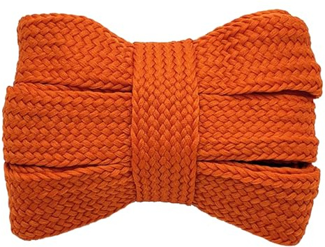 GOODSALEOK 2 Paia Di Lacci Piatti Spessi E Larghi 16mm Sportivi Resistenti All'Abrasione Personalità Unisex Alla Moda Arancione 160CM