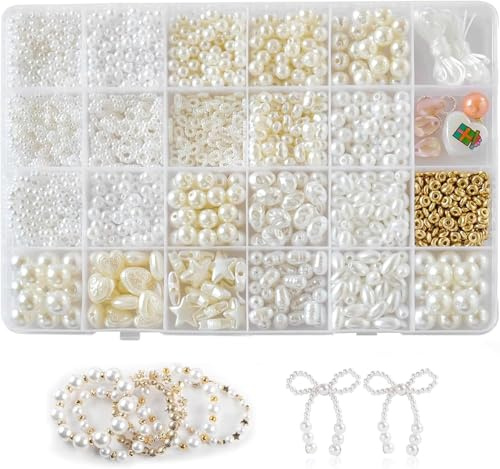 YUNYU Kit per la creazione di braccialetti fai da te con perline di argilla a 24 scomparti, kit per la creazione di braccialetti con perline di argilla asciutte all'aria, ciondoli e strumenti per