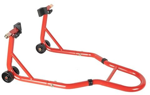 Béquille d'atelier Moto Arrière avec Support en Caoutchouc Rouge