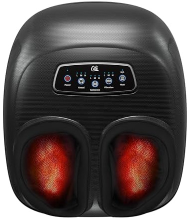 CILI 4-in-1 Foot Massager with Heat,Vibraion,Deep 3D Shiatsu,Compression,Rolling Feet Massager FSA Eligible HSA,Big Size 13 for Men Women Home Office Foot Pain Relief (Toe-Touch Control) Gifts Mom