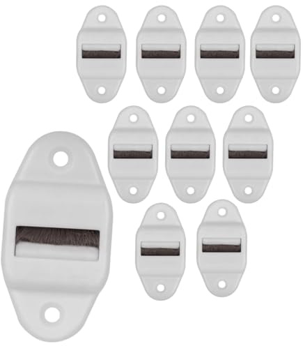 10 guías de correa con cepillo para persianas, 23 mm de ancho, plástico/blanco, 10 unidades