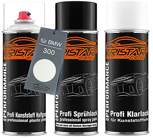 TRISTARcolor Billack sprayset för plast för BMW 300 Alpinweiss III