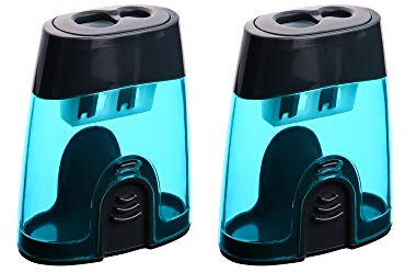 Eagle Bleistiftspitzer mit Doppellochung, Kunststoff, Blau, 2 Stück