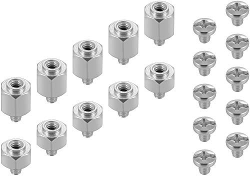 Poppstar PC case motherboard screw kit (M.2 SSD/NVMe mounting) - set of 10 computer/laptop screws + 10 M.2 ssd standoffs (5 long, 5 short)