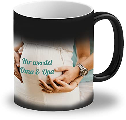 LOOXIS Personalisierte Zaubertasse mit Foto & Text bedruckt, selbst gestalten – Farbwechseltasse, Magic Mug, Thermobeschichtung, 325ml, Keramik - Geschenkidee Männer, Frauen – Innen weiß