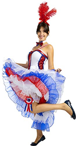 Funidelia | Moulin Rouge Maskeraddräkt för dam 20 tals, Cabaret, Charleston, Decennier - Maskeraddräkt för vuxen och roliga tillbehör för fester, karneval och Halloween - Storlek S - Vit