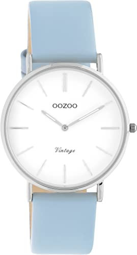 Oozoo Vintage Damen Uhr - Armbanduhr Damen mit 18mm Lederarmband - Analog Damenuhr in rund C20217