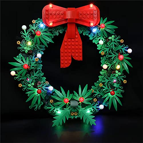 GEAMENT Jeu De Lumières Compatible avec Lego Couronne de Noël (Christmas Wreath 2-in-1) - Kit D'éclairage LED pour 40426 (Modèle de Bloc Non Inclus)