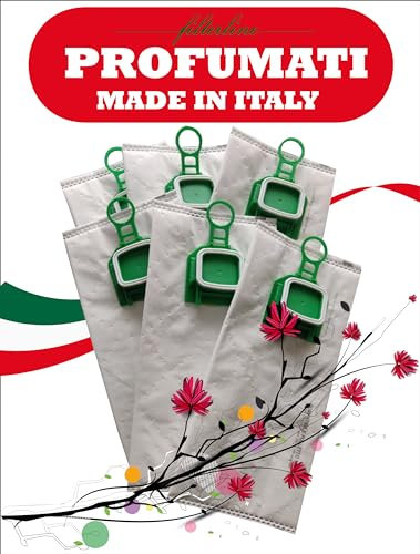 Filterline 6 sacchetti PROFUMATI Made in Italy per aspirapolvere compatibili con Vorwerk Folletto VK 140 150 140SC VK140 VK150 FP140 FP150
