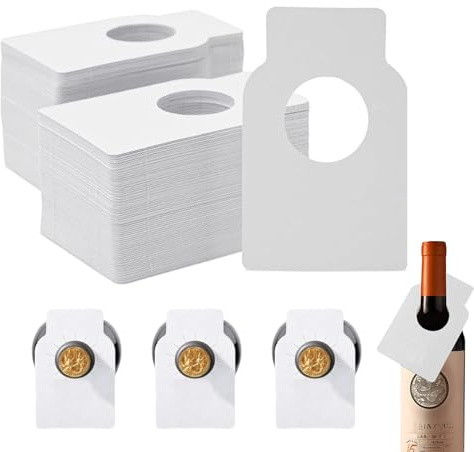 GIONAR - Etiqueta de bodega de vino, etiquetas de botellas de vino reutilizables de corcho, utilizado para marcar botellas de vino, accesorio indispensable para los amantes del vino, color blanco