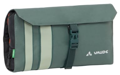 VAUDE Socotra – Kulturbeutel zum Aufhängen für Herren & Damen, 2 Reißverschluss-Fächer, integrierter Spiegel, Zahnbürstenhalter – für Reisen - Agave