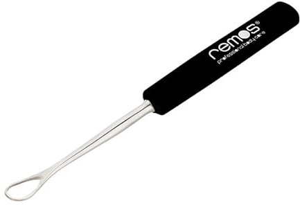 REMOS Pulitore di Orecchie inossidabile per rimuovere il cerume 7 cm Nero